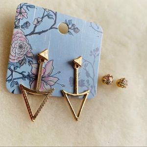 | 4 pair Gold Arrow Ear Jacket Earrings bundle |